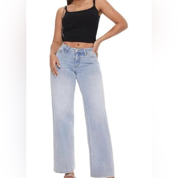mikpail Denim - NWOT Medium Blue Wide Leg Jeans with Classic Denim Style